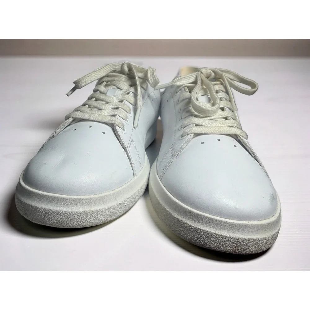 TORY BURCH Howell Court Sneakers White  Navy Blue Gold Logo Women's Sz 10